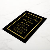 Elegante Black-Gold-Script-Engagement-Partei Folieneinladung (Gedreht)