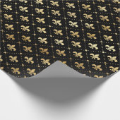 Elegante Black Gold Shimmer Lilie Birthday Geschenkpapier (Ecke)
