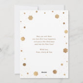 Elegante Black Gold Snowflakes 3 Foto Weihnachten (Rückseite)