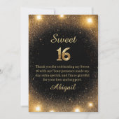 Elegante Black & Gold Sparkle Dankeschön Karte (Vorderseite)