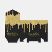 Elegante Black Gold Sparkle Glitzer Tropfen Geburt Geschenkschachtel (Ungefaltet)