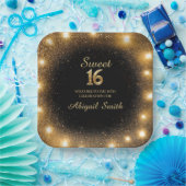 Elegante Black & Gold Sparkle Paper Teller (Party)