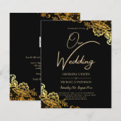 Elegante Black Gold Spitzen Moderne Hochzeit (Vorne/Hinten)