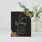 Elegante Black Gold Spitzen Moderne Hochzeit (Stehend Vorderseite)
