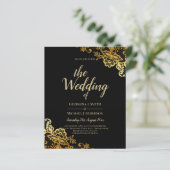 Elegante Black Gold Spitzen Moderne Hochzeit (Stehend Vorderseite)