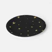 Elegante Black Gold Stars Paper Teller (Schrägansicht)