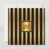 Elegante Black Gold Stripe Geburtstagsparty Einladung (Rückseite)