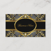 Elegante Black & Gold Swirl Business Card Visitenkarte (Vorderseite)