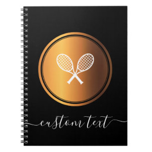Elegante Black Gold Tennis Rackets fügen benutzerd Notizblock