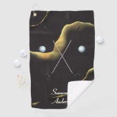 Elegante Black Gold Tinte Alcohol Gift Fab Golfhandtuch (Insitu)