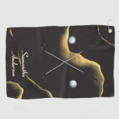 Elegante Black Gold Tinte Alcohol Gift Fab Golfhandtuch (Horizontal)