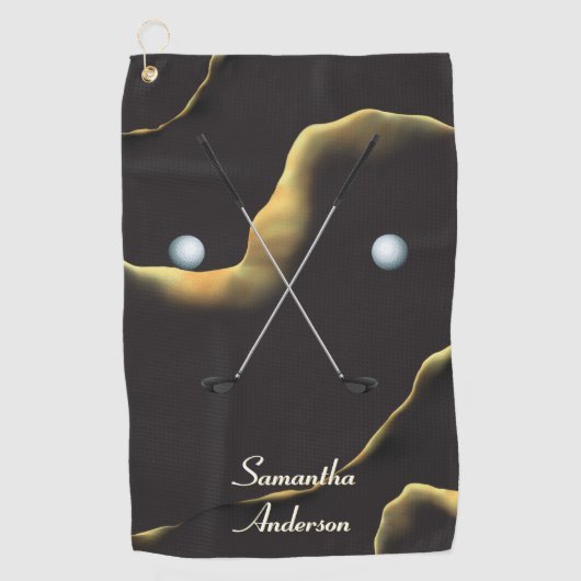 Elegante Black Gold Tinte Alcohol Gift Fab Golfhandtuch (Vorderseite)