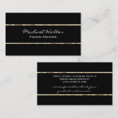 Elegante Black Gold Trim Visitenkarte (Vorne/Hinten)