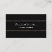 Elegante Black Gold Trim Visitenkarte (Vorderseite)