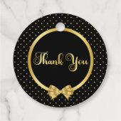 Elegante Black & Gold Überraschung Geburtstagspart Geschenkanhänger (Rückseite)