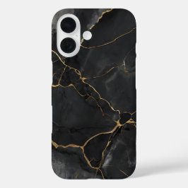 Elegante Black Gold Veins Marble Phone Case