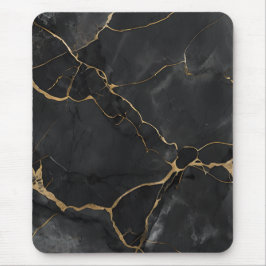 Elegante Black Gold Veins Office Mouse Pad Mousepad