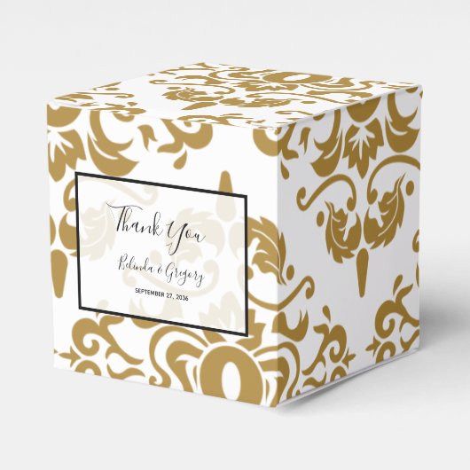 Elegante Black Gold Vintage Hochzeit Geschenkschachtel (Vorderseite)