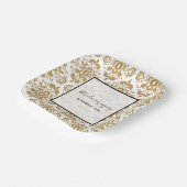 Elegante Black Gold Vintage Hochzeit Pappteller (Gewinkelt)