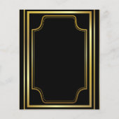 Elegante Black Gold Wedding Menu Cards (Rückseite)