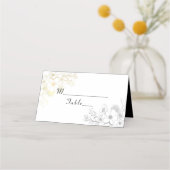 Elegante Black Gold Wedding Platzkarte (Vorderseite)