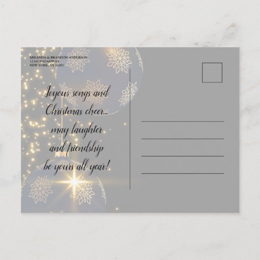 Elegante Black Gold Weihnachten Party Einladung (Rückseite)