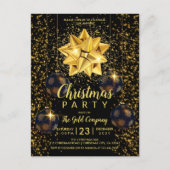 Elegante Black Gold Weihnachten Party Einladung (Vorderseite)