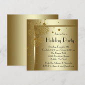 Elegante Black Gold Weihnachten Party Einladungen (Vorne/Hinten)