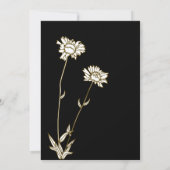 Elegante Black & Gold Wildblume Einladung zur Hoch (Rückseite)