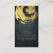 Elegante Black & Gold YOGA ZEN Symbol Pinselstrich Visitenkarte (Vorderseite)
