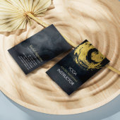 Elegante Black & Gold YOGA ZEN Symbol Pinselstrich Visitenkarte