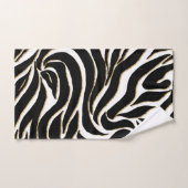 Elegante Black Gold Zebra White Animal Print Badhandtuch Set (Handtuch)