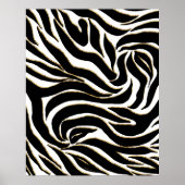 Elegante Black Gold Zebra White Animal Print Poster (Vorne)