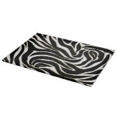 Elegante Black Gold Zebra White Animal Print Schneidebrett (Ecke)