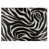 Elegante Black Gold Zebra White Animal Print Schneidebrett (Vorderseite)