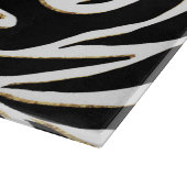 Elegante Black Gold Zebra White Animal Print Schneidebrett (Ecke)