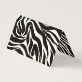 Elegante Black Gold Zebra White Animal Print Visitenkarten (Rückseite)