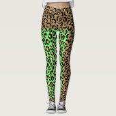 Elegante Black Golden Leopard Tierdrucke Leggings (Vorderseite)