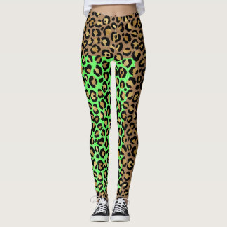 Elegante Black Golden Leopard Tierdrucke Leggings