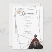 Elegante Black Gown Quinceanera Einladung (Vorderseite)