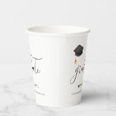 Elegante Black Graduation Cap Script Graduate Pappbecher (Rechts)