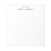 Elegante Black Gray Classic Feminine Girly Script Notizblock (Vorderseite)