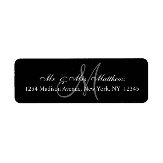 Elegante Black Gray Monogram Wedding (Vorne)