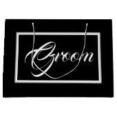 Elegante Black Groom große Geschenktasche Große Geschenktüte (Vorderseite)