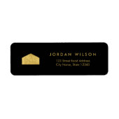 Elegante Black Imitate Gold House Rücksendeadresse (Vorne)