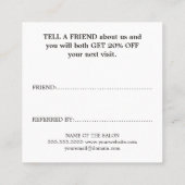 Elegante Black Imitate Goldenes Herz Empfehlungskarte (Rückseite)