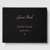 Elegante Black Imitats Rose Gold Hochzeiten Jubilä Gästebuch (Vorderseite)