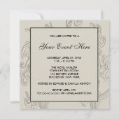 Elegante Black Ivory-Party Einladungen (Rückseite)