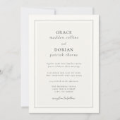 Elegante Black Ivory Platemark Einfaches Foto Hoch Einladung (Vorderseite)