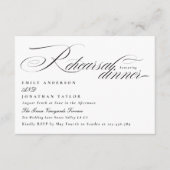 Elegante Black Krawatte Calligraphy Probe Dinner Begleitkarte (Vorderseite)